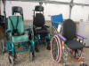 Examples of inmate refurbished wheelchairs.
